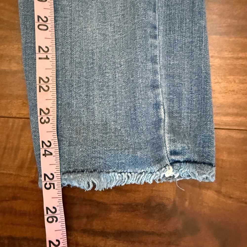 Democracy Ab Solution Ankle Jeans Medium Wash Distressed Frayed Hem Size 10 - Picture 8 of 8